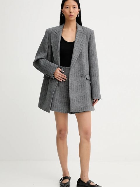 IRO szorty z dodatkiem wełny WM30NIRIA damskie kolor szary wzorzyste high waist NIRIA - zdjęcie produktu nr 2