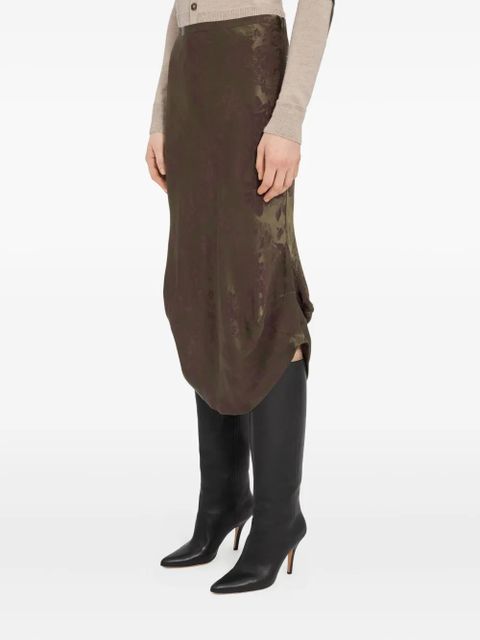 MM6 Maison Margiela jacquard midi skirt - Brown