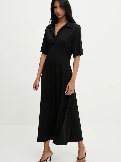 Answear.LAB sukienka kolor czarny maxi rozkloszowana - zdjęcie produktu nr 2