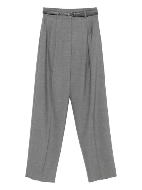 Max Mara pleated-front belted trousers - Grey - zdjęcie produktu nr 1