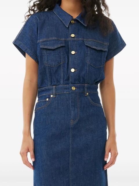 GANNI Rose denim midi dress - Blue