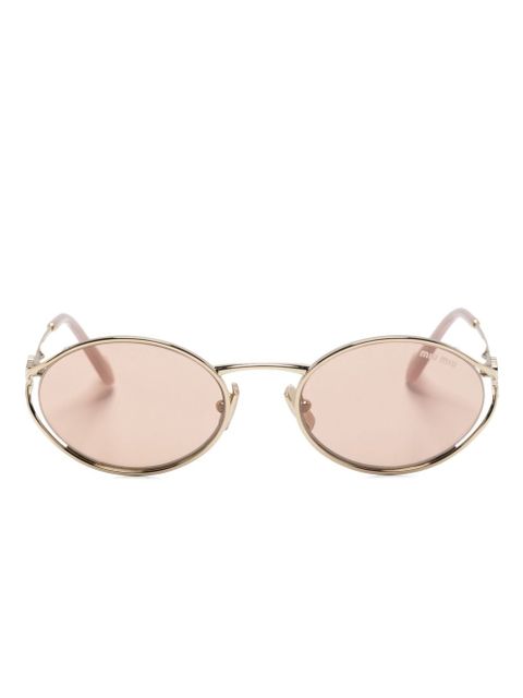 Miu Miu Eyewear Miu Miu logo sunglasses - Gold - zdjęcie produktu nr 1
