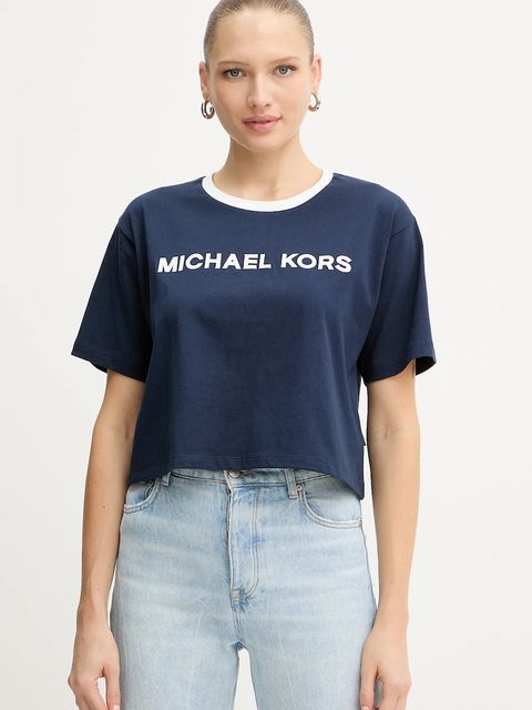 MICHAEL Michael Kors t-shirt bawełniany damski kolor granatowy MF551WN2ZU - zdjęcie produktu nr 1