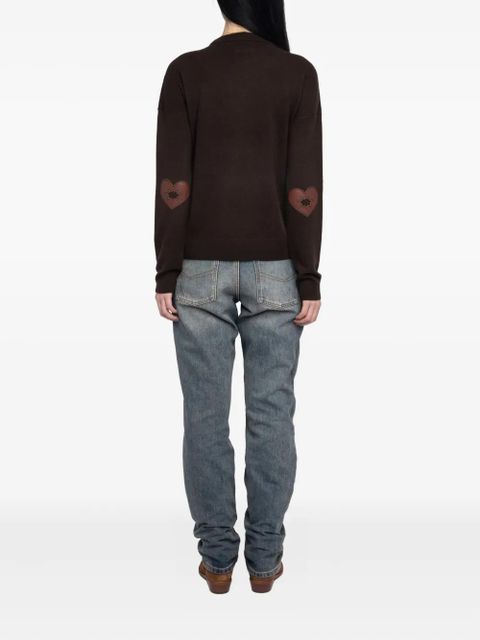 Zadig&Voltaire Cici heart-patch sweater - Brown
