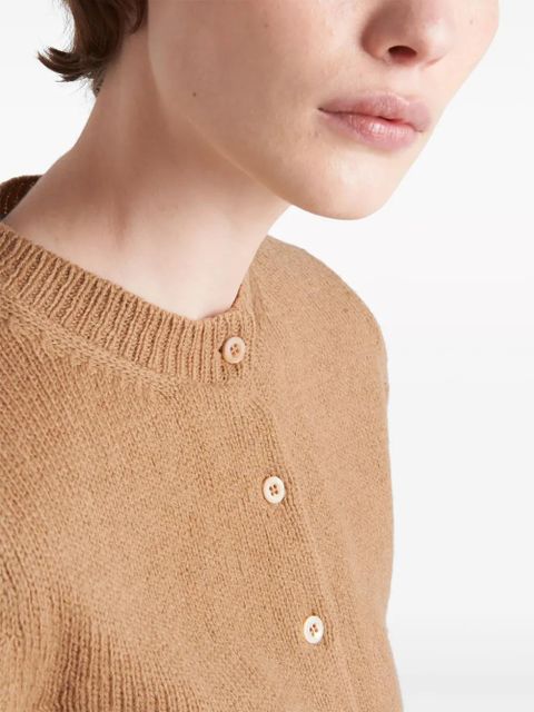 Prada round-neck wool-knit cardigan - Brown