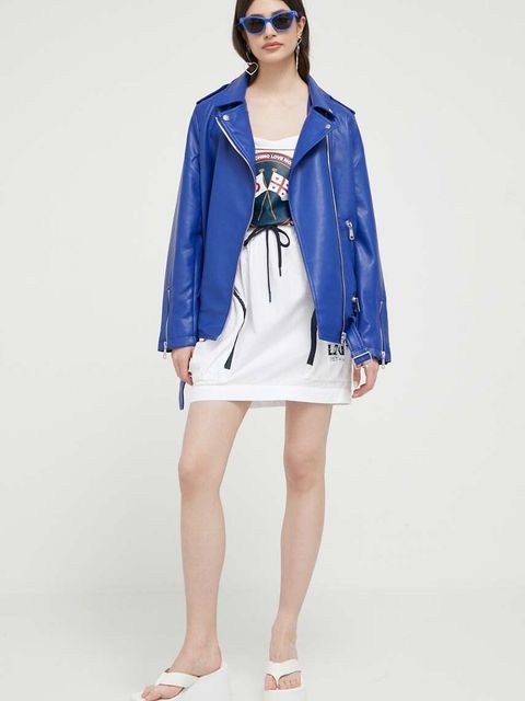 Love Moschino spódnica kolor biały mini prosta - zdjęcie produktu nr 2