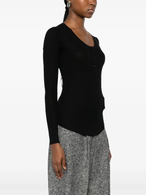 ISABEL MARANT button-fastening knitted top - Black