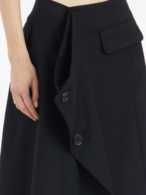 Comme Des Garçons button midi skirt - Black