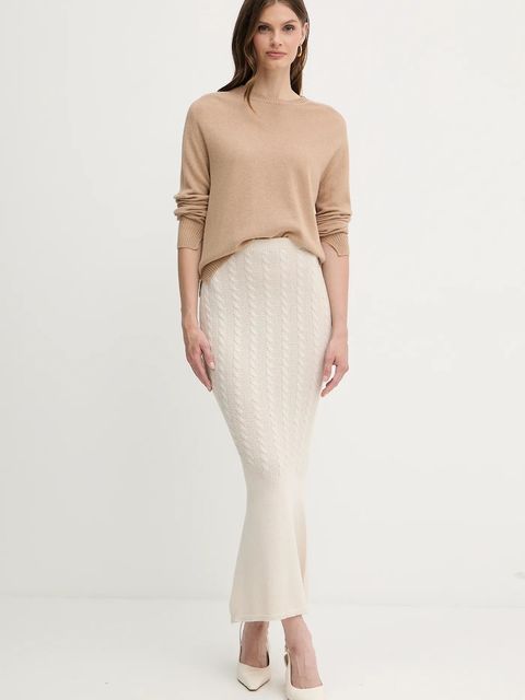 Twinset sweter wełniany damski kolor beżowy lekki 252TP3495 - zdjęcie produktu nr 2