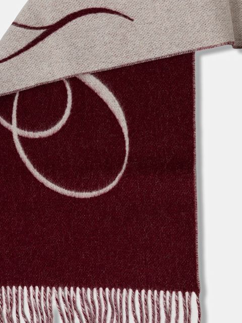 Tommy Hilfiger szalik wełniany damski kolor bordowy wzorzysty AW0AW17786 - zdjęcie produktu nr 2