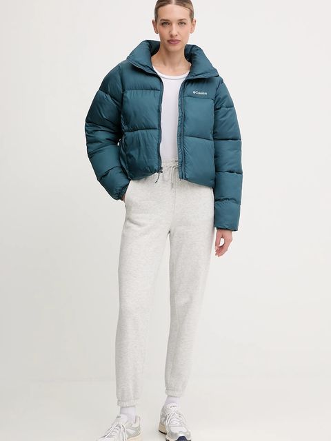Columbia kurtka Puffect Colorblock kolor turkusowy zimowa 2088501 - zdjęcie produktu nr 2