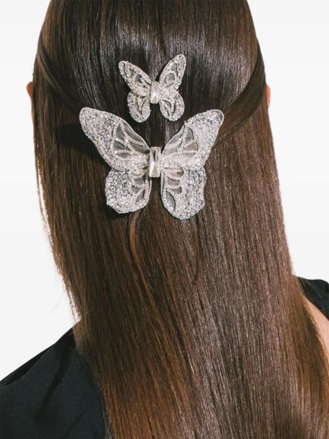Jennifer Behr Abbie crystal butterfly hair clip - White