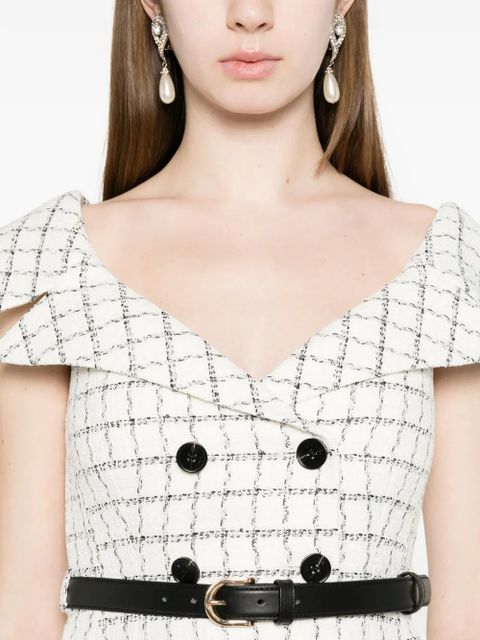 Self-Portrait button belted maxi dress - Neutrals