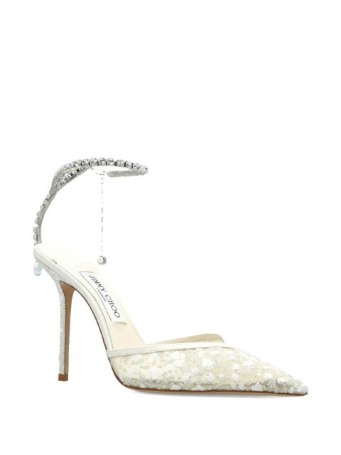 Jimmy Choo Saeda crystal-embellished pumps - White - zdjęcie produktu nr 2