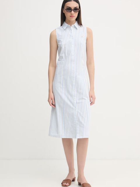 U.S. Polo Assn. sukienka bawełniana SLEEVELESS TIE-BACK MIDI - zdjęcie produktu nr 1