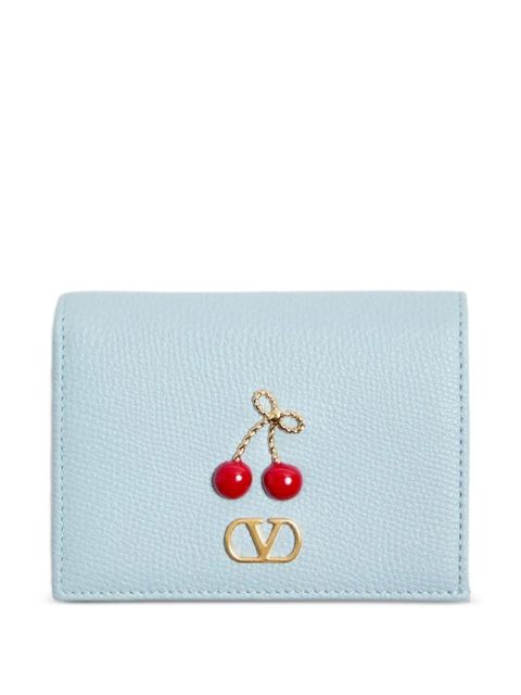 Valentino Garavani Cherryfic grained wallet - Blue - zdjęcie produktu nr 1