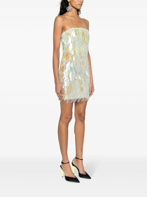 The Attico sequin-embellished minidress - Neutrals