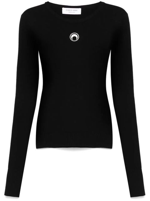 Marine Serre Crescent Moon-embroidered sweater - Black - zdjęcie produktu nr 1