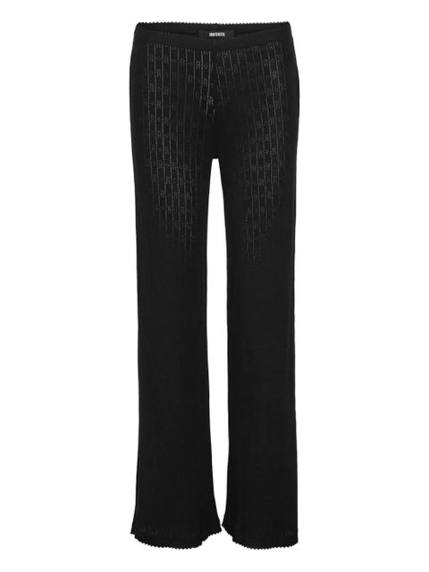 ROTATE BIRGER CHRISTENSEN Pointelle elastic-waist trousers - Black - zdjęcie produktu nr 1