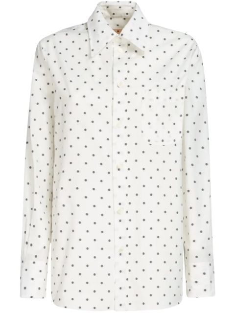Marni polka dot-print poplin shirt - White - zdjęcie produktu nr 1