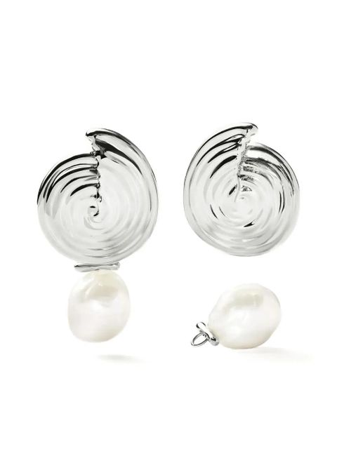 Missoma spiral-design detachable-pearl drop earrings - Silver - zdjęcie produktu nr 2