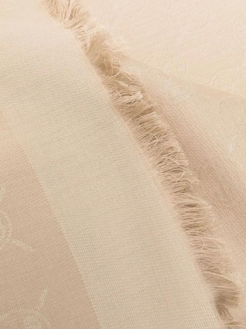Moschino monogram-pattern fringed scarf - Neutrals - zdjęcie produktu nr 2