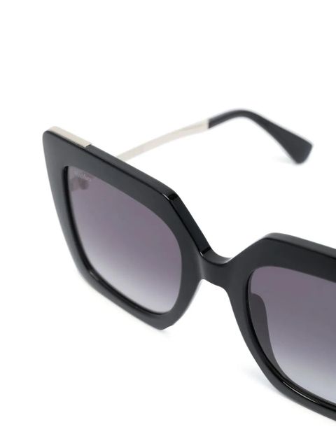 Max Mara Eyewear engraved-logo square-frame sunglasses - Black