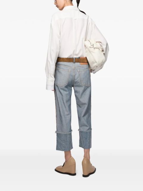 Acne Studios side-stripe cuffed jeans - Blue