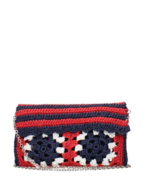 Miu Miu crochet-knit raffia clutch bag - Red - zdjęcie produktu nr 1
