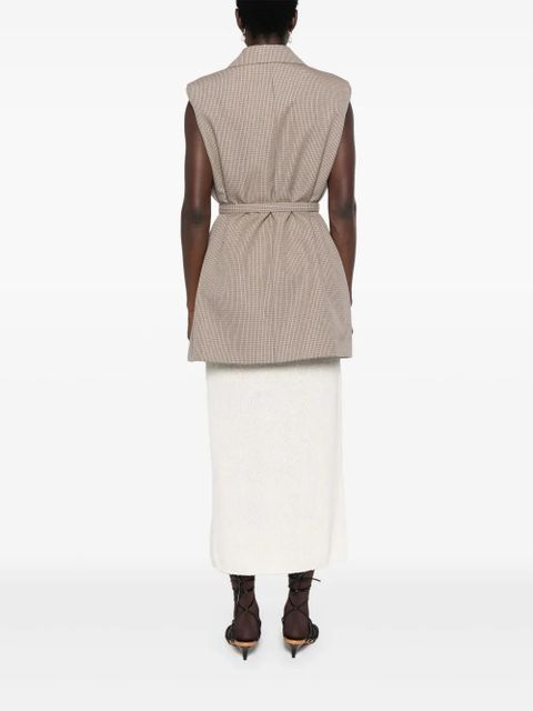 Jil Sander checked vest - Brown