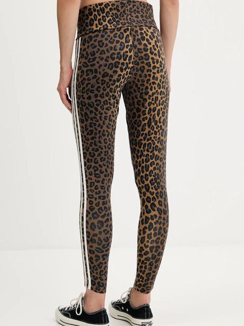 adidas Originals legginsy Legging damskie kolor brązowy wzorzyste JW7308