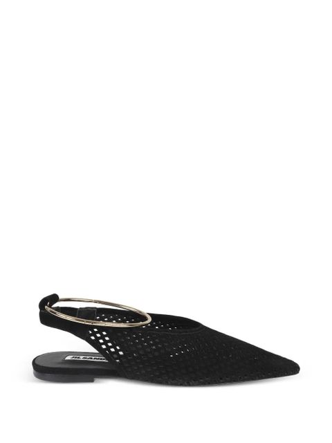 Jil Sander ring-embellished ballet flats - Black - zdjęcie produktu nr 1