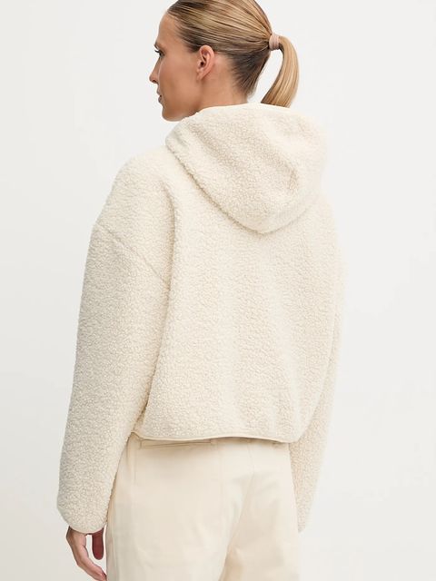 Puma bluza damska kolor beżowy z kapturem gładka 632048