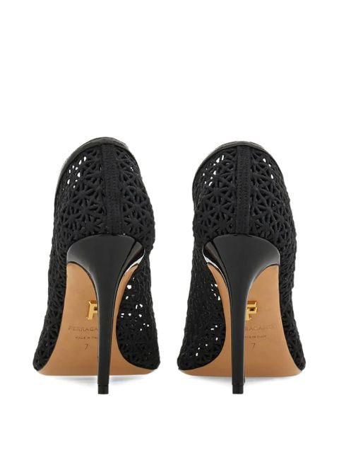 Ferragamo 90mm macramé pumps - Black - zdjęcie produktu nr 2