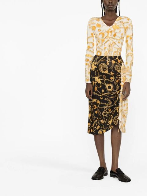 Marine Serre Ornament Moon-print long-sleeve top - Neutrals - zdjęcie produktu nr 2