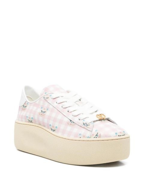 Valentino Garavani gingham platform sneakers - Pink - zdjęcie produktu nr 2