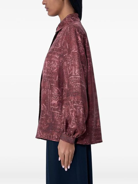 Max Mara printed silk shirt - Red - zdjęcie produktu nr 2