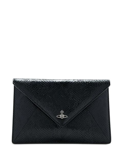 Vivienne Westwood Orb leather clutch bag - Black - zdjęcie produktu nr 1