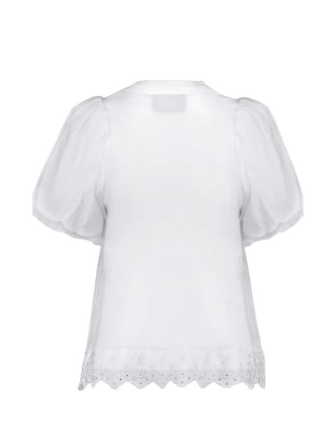 Simone Rocha puff-sleeve lace T-shirt - White - zdjęcie produktu nr 2