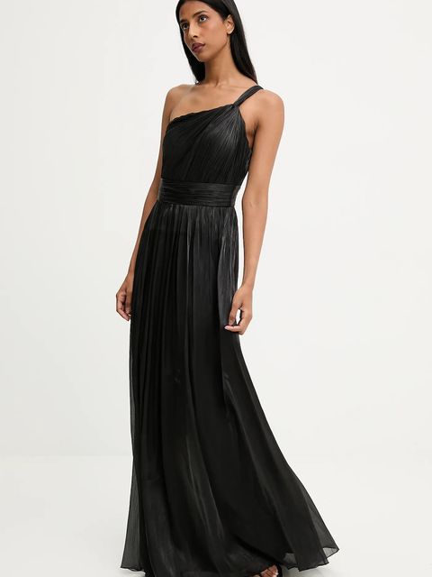 Answear.LAB sukienka kolor czarny maxi rozkloszowana