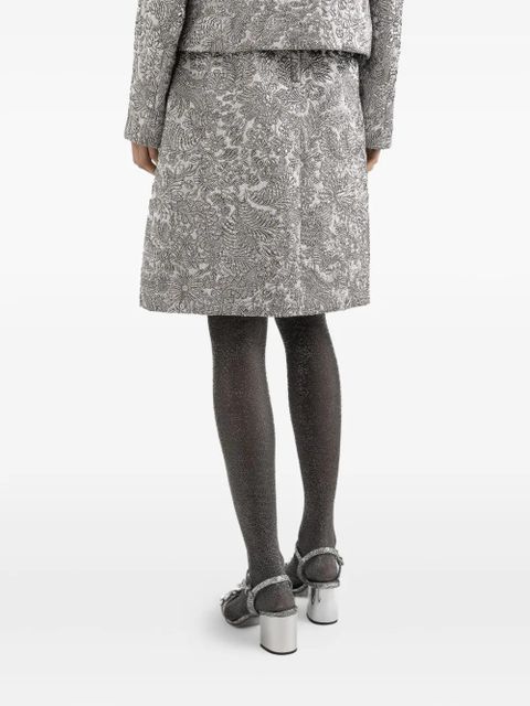 Dolce & Gabbana floral-jacquard lamé skirt - Silver