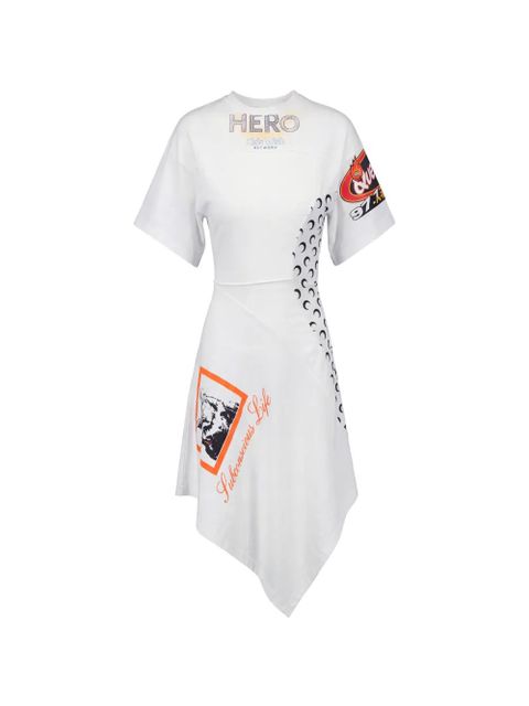 Marine Serre asymmetrical Regenerated jersey dress - White - zdjęcie produktu nr 1