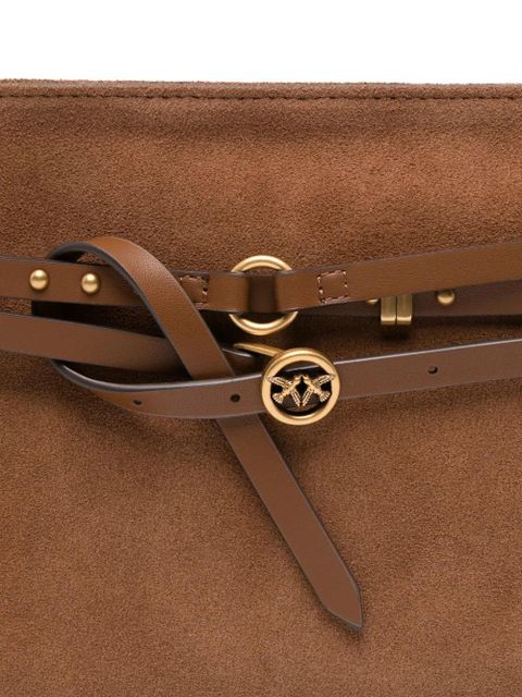 PINKO logo-detail buckle shoulder bag - Brown
