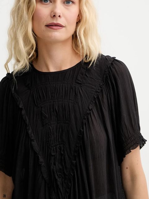 MUNTHE bluzka PERILLA damska kolor czarny gładka 252100025231