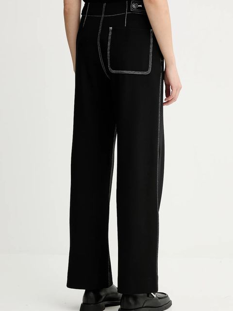 Rag & Bone spodnie damskie kolor czarny proste high waist RE0H25F71PW