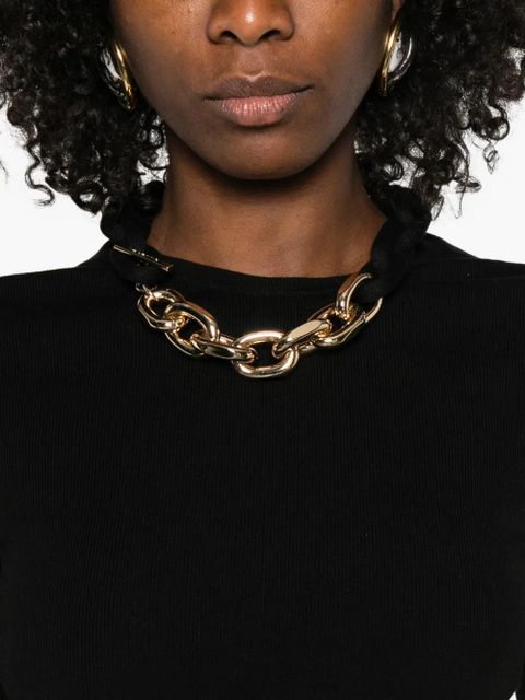 Rabanne chain-detail T-shirt - Black