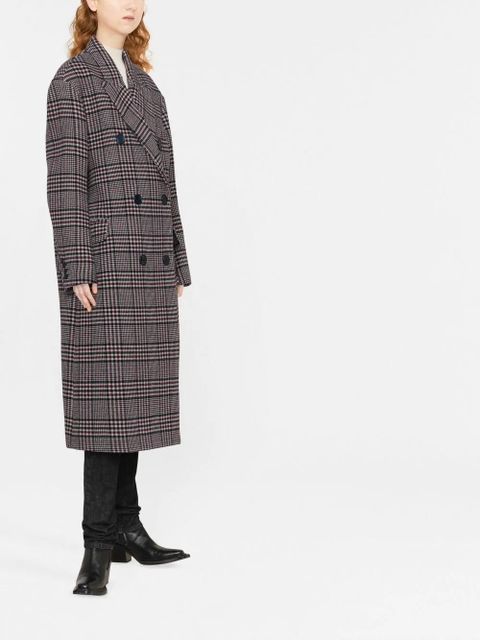 ISABEL MARANT checked wool coat - Blue