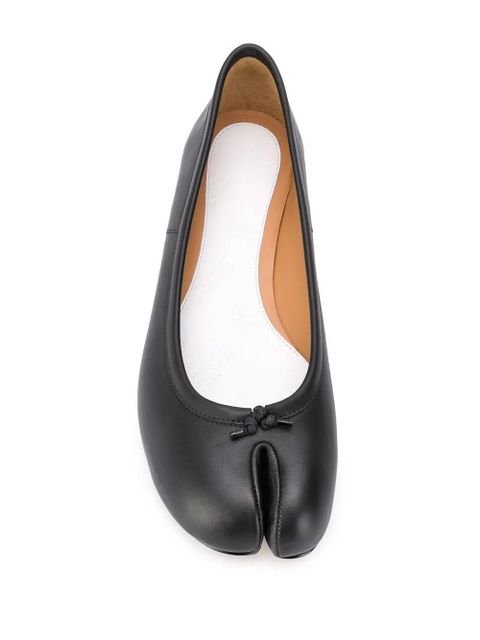 Maison Margiela Tabi leather ballerina shoes - Black