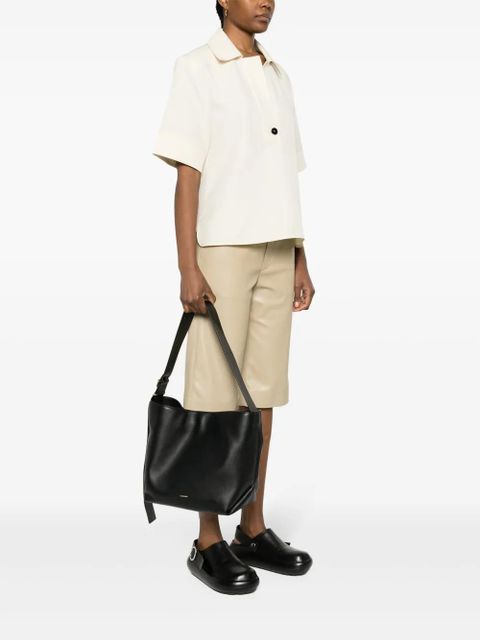 Jil Sander Cannolo leather shoulder bag - Black - zdjęcie produktu nr 2