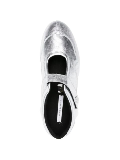 Cecilie Bahnsen Cosmo leather sneakers - Silver